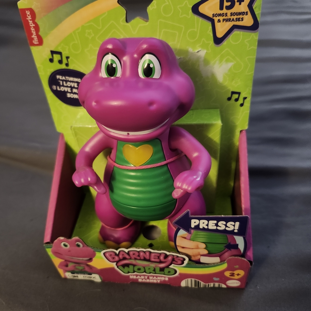 New Fisher-Price Barney’s World Heart Hands Barney Toy Figure W/  Music & Lights